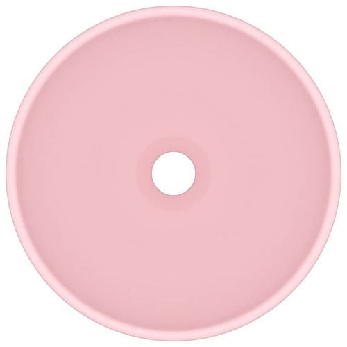 Мивка за баня лукс кръгла розов мат 32,5x14 см керамика