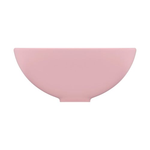 Мивка за баня лукс кръгла розов мат 32,5x14 см керамика