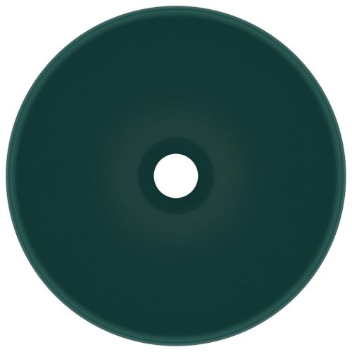 Мивка за баня лукс кръгла тъмнозелен мат 32,5x14 см керамика