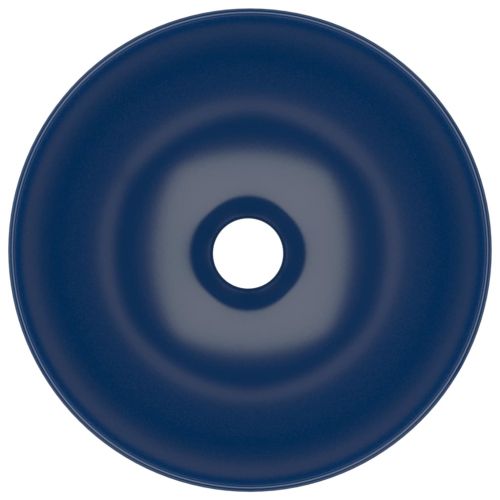 Керамична мивка за баня, тъмносиня, кръгла