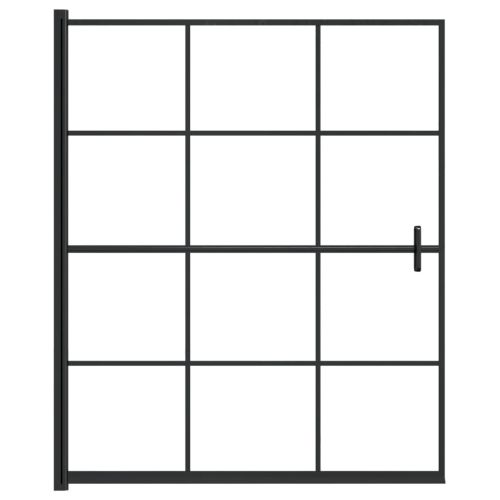 Душ параван, ESG стъкло, 116x140 см, черен