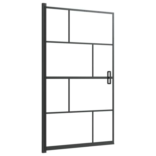 Душ параван, ESG стъкло, 80x140 см, черен