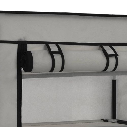 Шкаф за обувки с покривало, сив, 58х28х106 см, плат