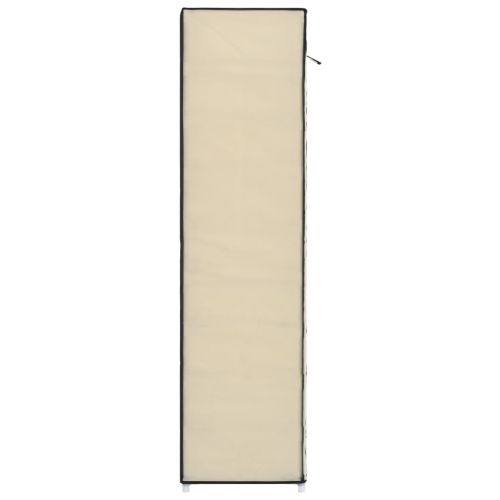 Шкаф за обувки с покривало, кремав, 115х28х110 см, плат