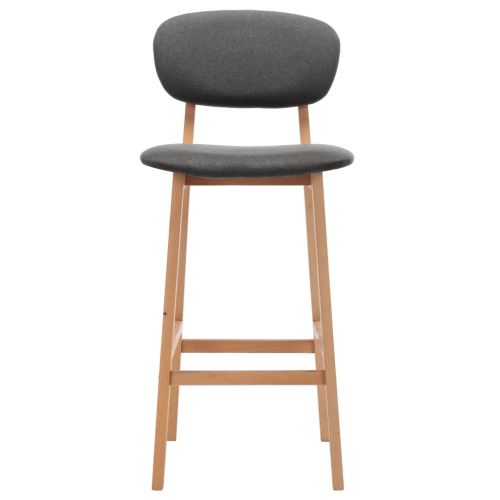 Бар табуретки, 2 бр, тъмносиви, текстил