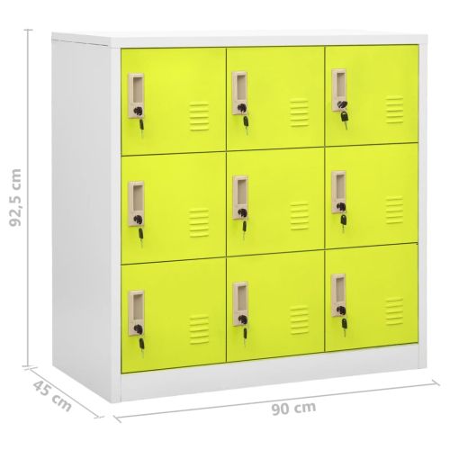 Заключващи шкафове 5 бр светлосиво/зелено 90x45x92,5 см стомана