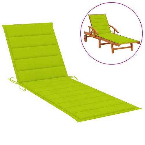 Шалте за шезлонг, яркозелено, 200x50x3 см, Оксфорд плат