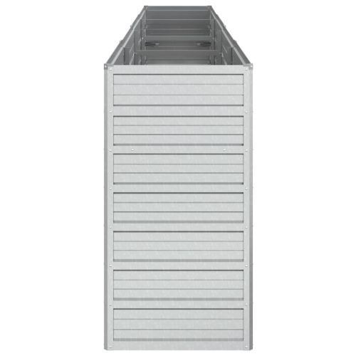 Повдигната градинска леха, 320x40x77 см, стомана, сребриста