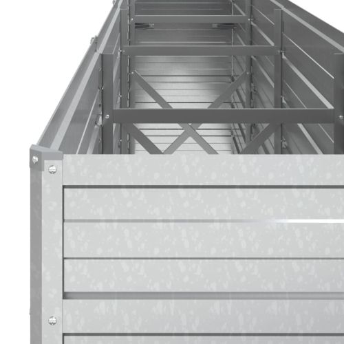 Повдигната градинска леха, 320x40x77 см, стомана, сребриста