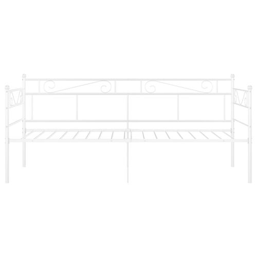 Рамка за разтегателен диван, бяла, метал, 90x200 см