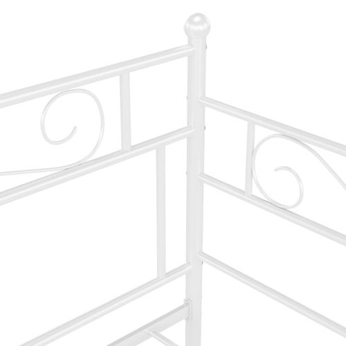 Рамка за разтегателен диван, бяла, метал, 90x200 см