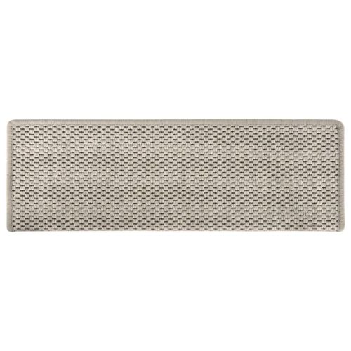 Самозалепващи стелки за стълби вид сизал 15бр 65x21x4см сребро