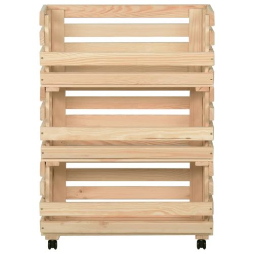 Количка за зеленчуци, 57x30x80 см, борово дърво масив