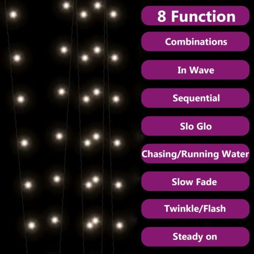 Соларни лампички 5 бр 5х200 LED студено бяло за закрито/открито