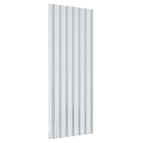 Покривни панели 12 бр поцинкована стомана сиви 100х36 см