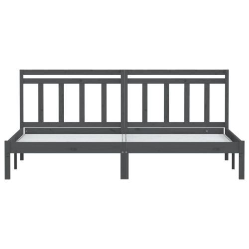 Рамка за легло, сива, бор масив, 200х200 см