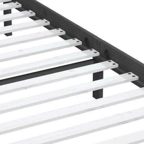 Рамка за легло, сива, бор масив, 200х200 см