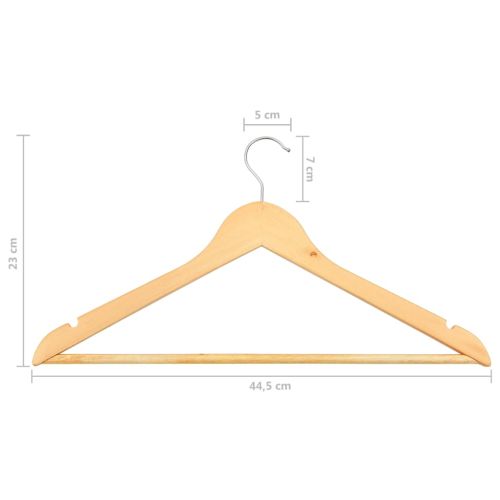 100 бр Комплект закачалки за дрехи антиплъзгащи твърдо дърво