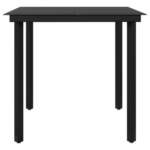 Градински трапезен комплект с възглавници 5 части, сиво и черно