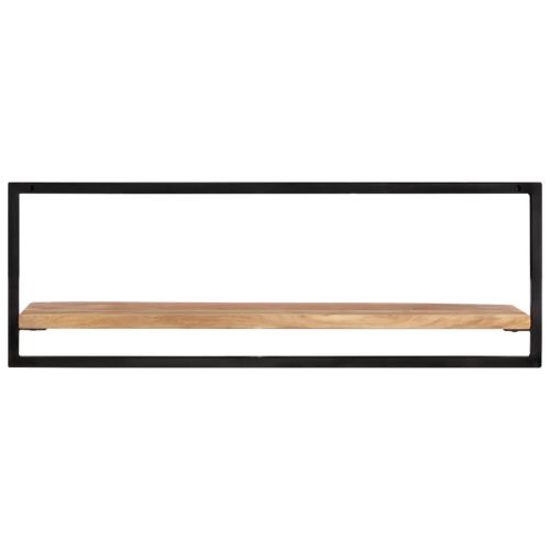 Стенни рафтове 2 бр 100x24x35 см акациево дърво масив стомана