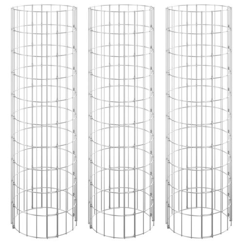 Габион кръгли повдигнати лехи 3бр поцинкована стомана Ø30x100см
