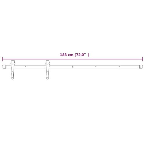 Механизъм за плъзгаща се врата, 183 см, стомана, бял