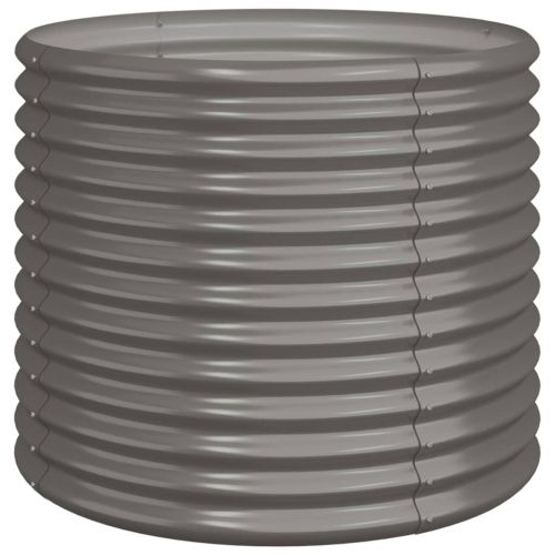 Градински плантер поцинкована стомана 80x80x68 см сив