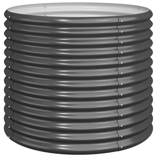 Градински плантер поцинкована стомана 80x80x68см антрацит