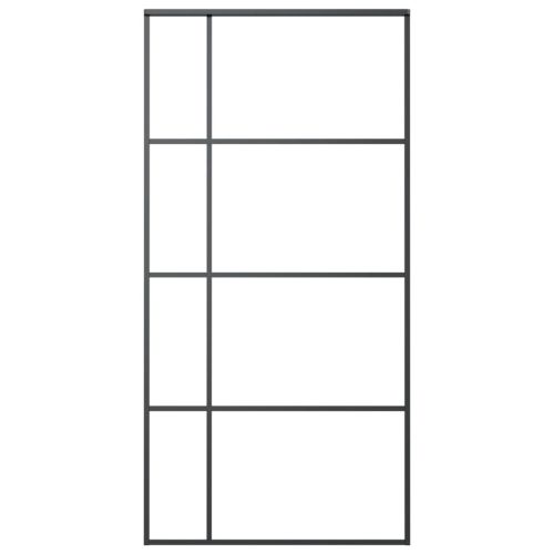 Плъзгаща се врата ESG стъкло и алуминий 102,5x205 см черна