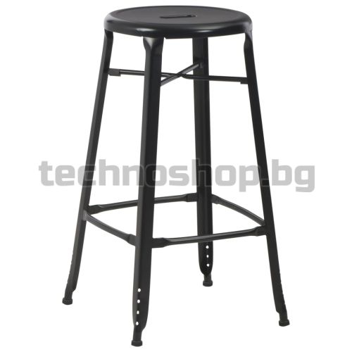 Бар табуретки, 4 бр, черни, стомана