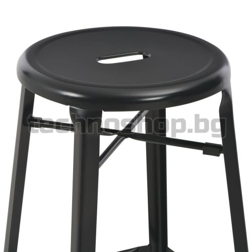 Бар табуретки, 4 бр, черни, стомана