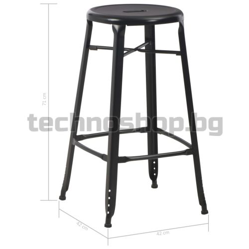 Бар табуретки, 4 бр, черни, стомана