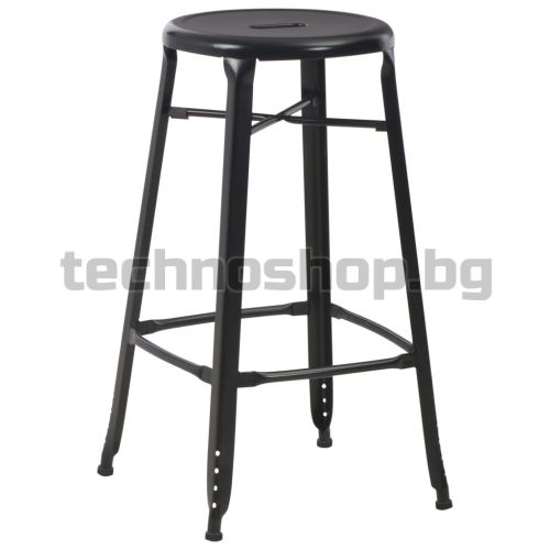 Бар табуретки, 6 бр, черни, стомана