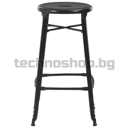 Бар табуретки, 6 бр, черни, стомана