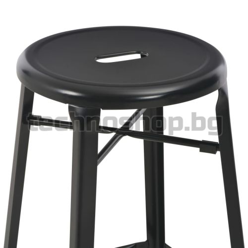 Бар табуретки, 6 бр, черни, стомана