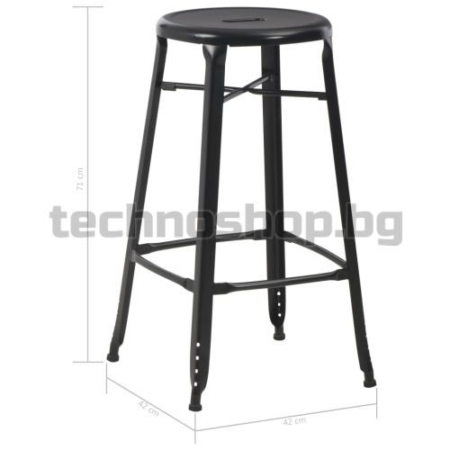 Бар табуретки, 6 бр, черни, стомана