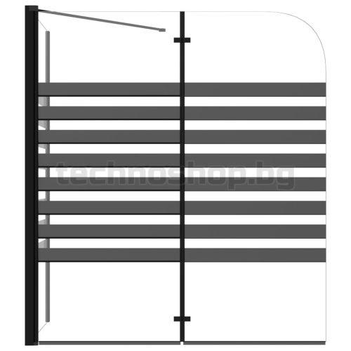 Параван за вана на ивици, 120x68x130 см, закалено стъкло