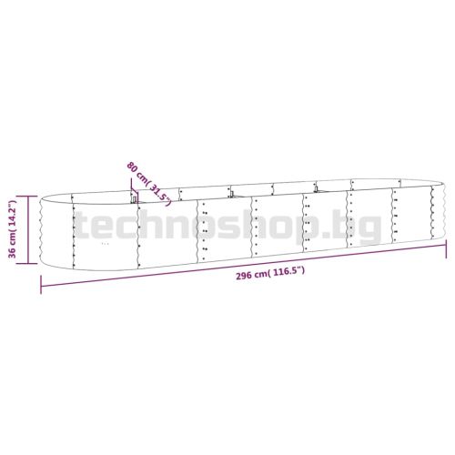 Градинска повдигната леха поцинкована стомана сиво