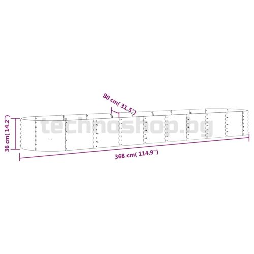 Градинска повдигната леха поцинкована стомана сребрист