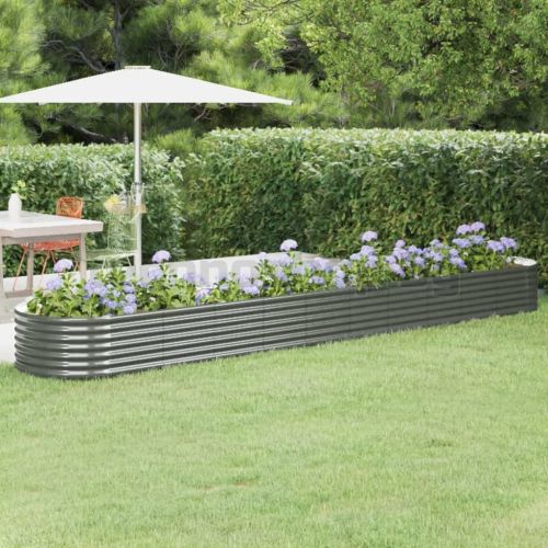 Градинска повдигната леха поцинкована стомана сиво