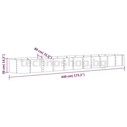 Градинска повдигната леха поцинкована стомана сиво