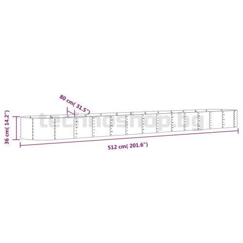 Градинска повдигната леха поцинкована стомана сиво