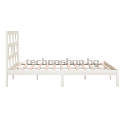 Рамка за легло, бяла, бор масив, 200x200 см