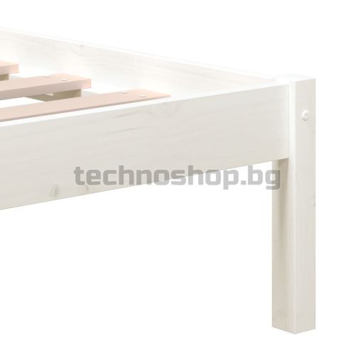 Рамка за легло, бяла, бор масив, 200x200 см