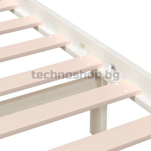 Рамка за легло, бяла, бор масив, 200x200 см