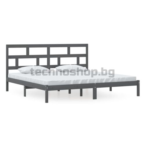 Рамка за легло, сива, бор масив, 200х200 см