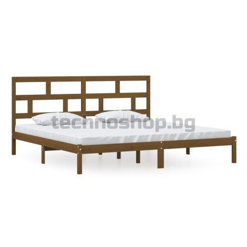 Рамка за легло, меденокафява, бор масив, 200x200 см