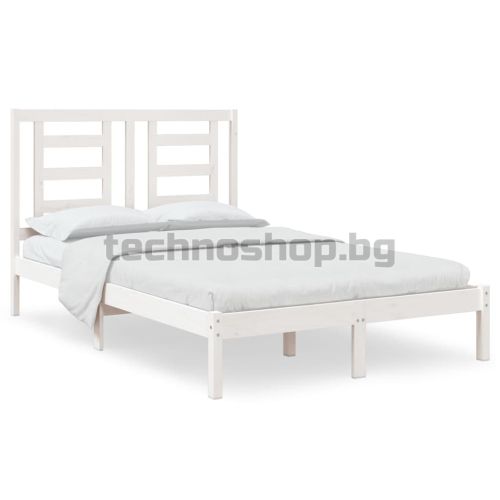 Рамка за легло без матрак, бял, 120x200 см, бор масив
