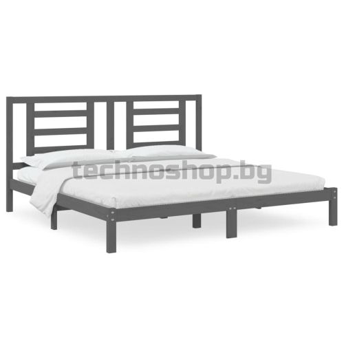 Рамка за легло, сива, бор масив, 200х200 см