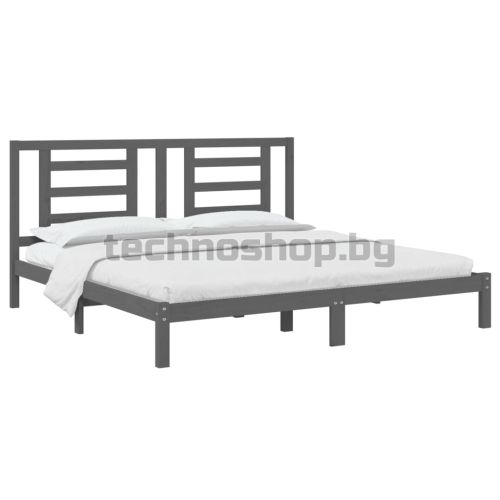 Рамка за легло, сива, бор масив, 200х200 см